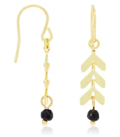 Oorbellen "Antia" Zwarte Agaat