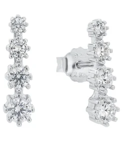 Oorbellen voor dames, 925 Sterling zilver, zirkonia synth.