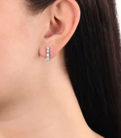 Oorbellen voor dames, 925 Sterling zilver, zirkonia synth.