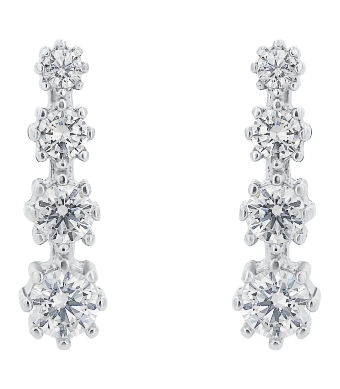 Oorbellen voor dames, 925 Sterling zilver, zirkonia synth.