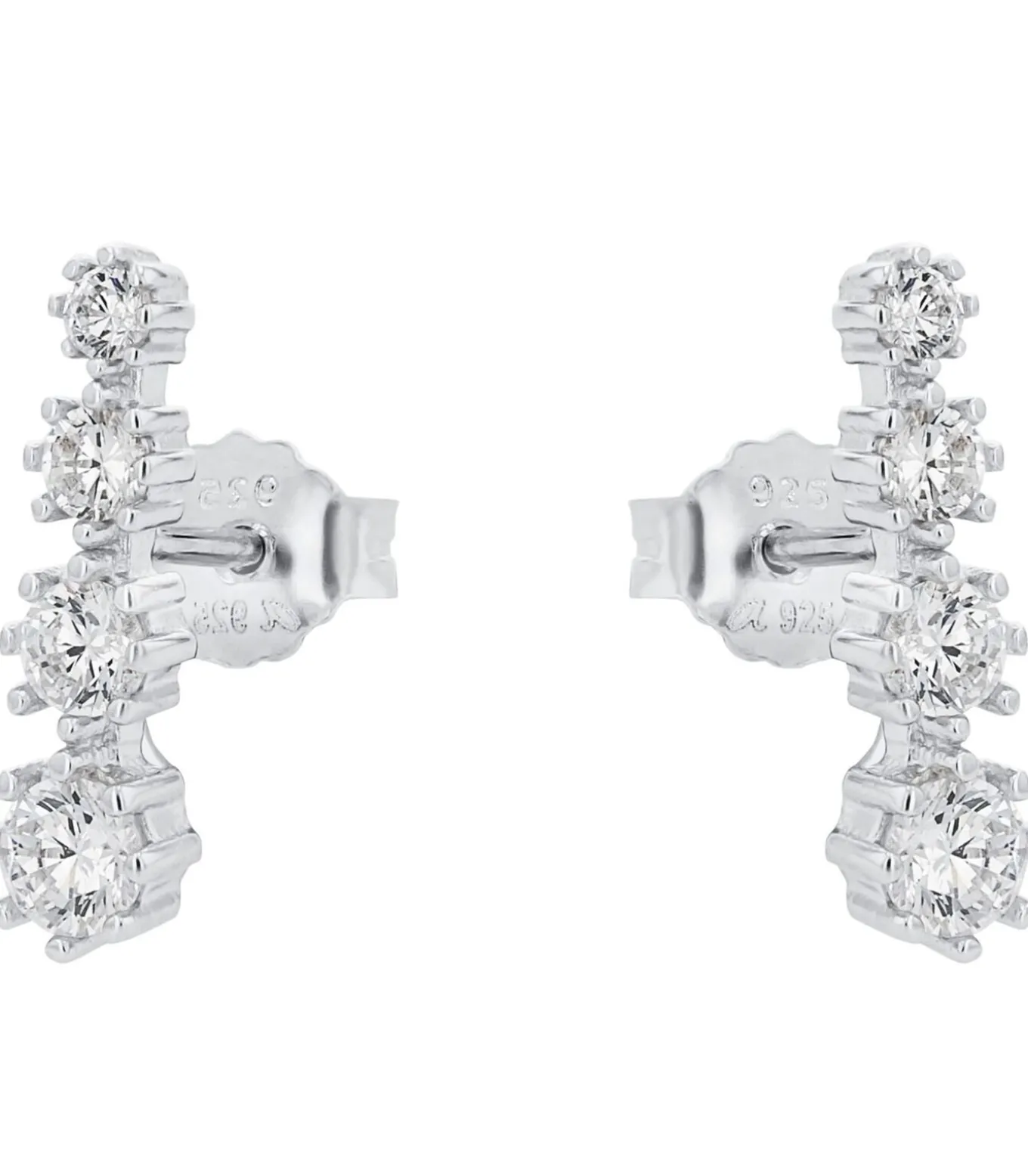 Oorbellen voor dames, 925 Sterling zilver, zirkonia synth.