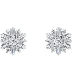 Oorbellen voor dames, 925 Sterling zilver, zirkonia synth.