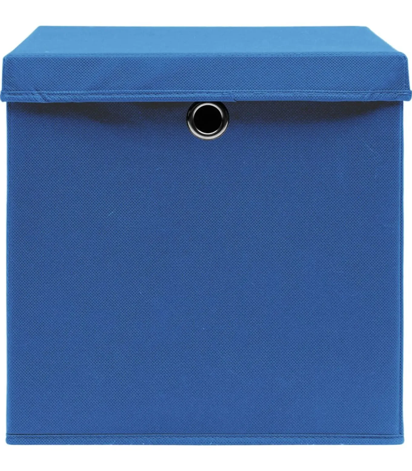 Opbergboxen met deksel 4 st 32x32x32 cm stof blauw