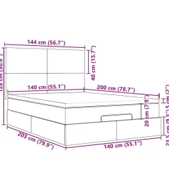 Ottoman bed met matrassen en LED's 140x200cm fluweel roze