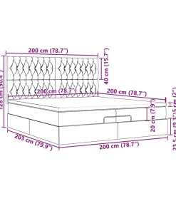 Ottoman bed met matrassen 200x200cm fluweel roze