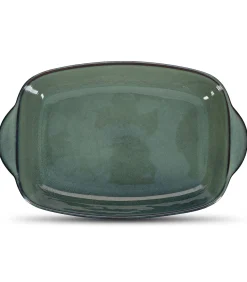 Ovenschaal 39/33x25,5xH8,5cm groen/blauw Meridian