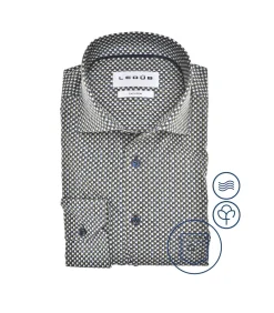 Overhemd Modern Fit Donkerblauw Print