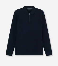 Overhemd Zip Pullover Marine