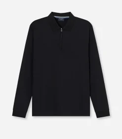 Overhemd Zip Pullover Zwart