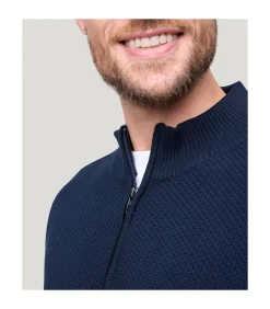 Overhemd Zip-Pullover Donkerblauw