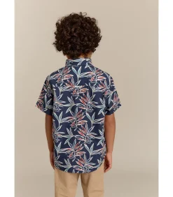 Overhemd met korte mouwen en bloemenprint