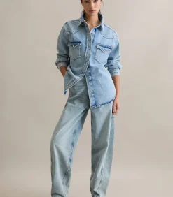 Oversized denim overhemd
