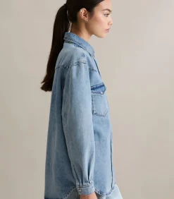 Oversized denim overhemd