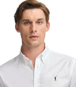 Pack van twee herenhemden in hemelblauw en wit met relaxed fit en Rigby Go-logo