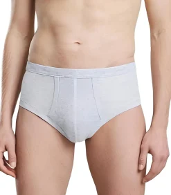 2-pak heren slips met gulp - M500 grijsmellee - Heren onderbroek met sluiting - Klassiek ondergoed heren