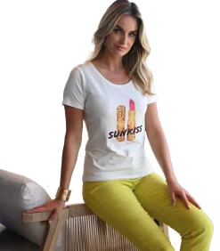 PAULA - 7/8 LIME STRETCH KATOENEN JEANS