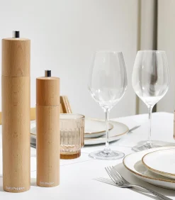 Peper/zoutmolen 5xH29cm hout bruin Grind