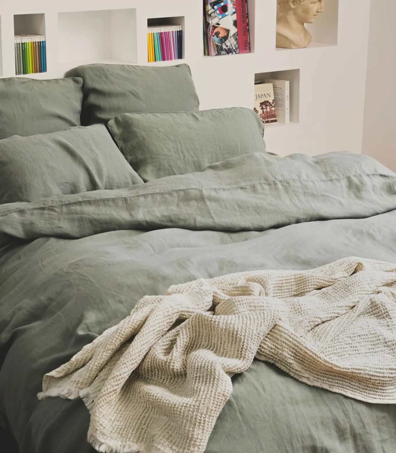 Plaid van katoen en linnen, HONEYCOMB DECO