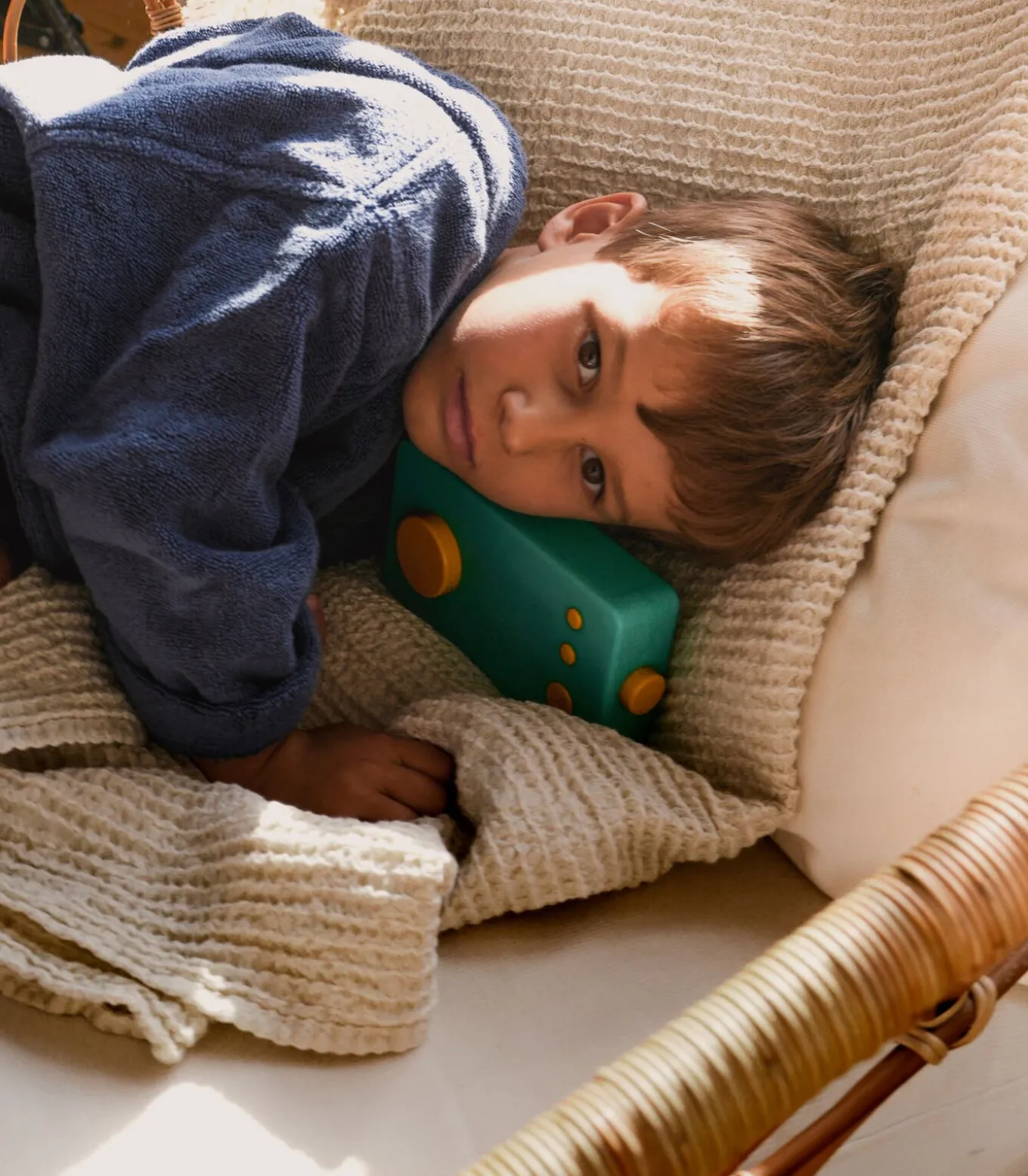 Plaid van katoen en linnen, HONEYCOMB DECO