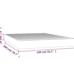 Pocketveringmatras 140x200x20 cm stof donkerbruin