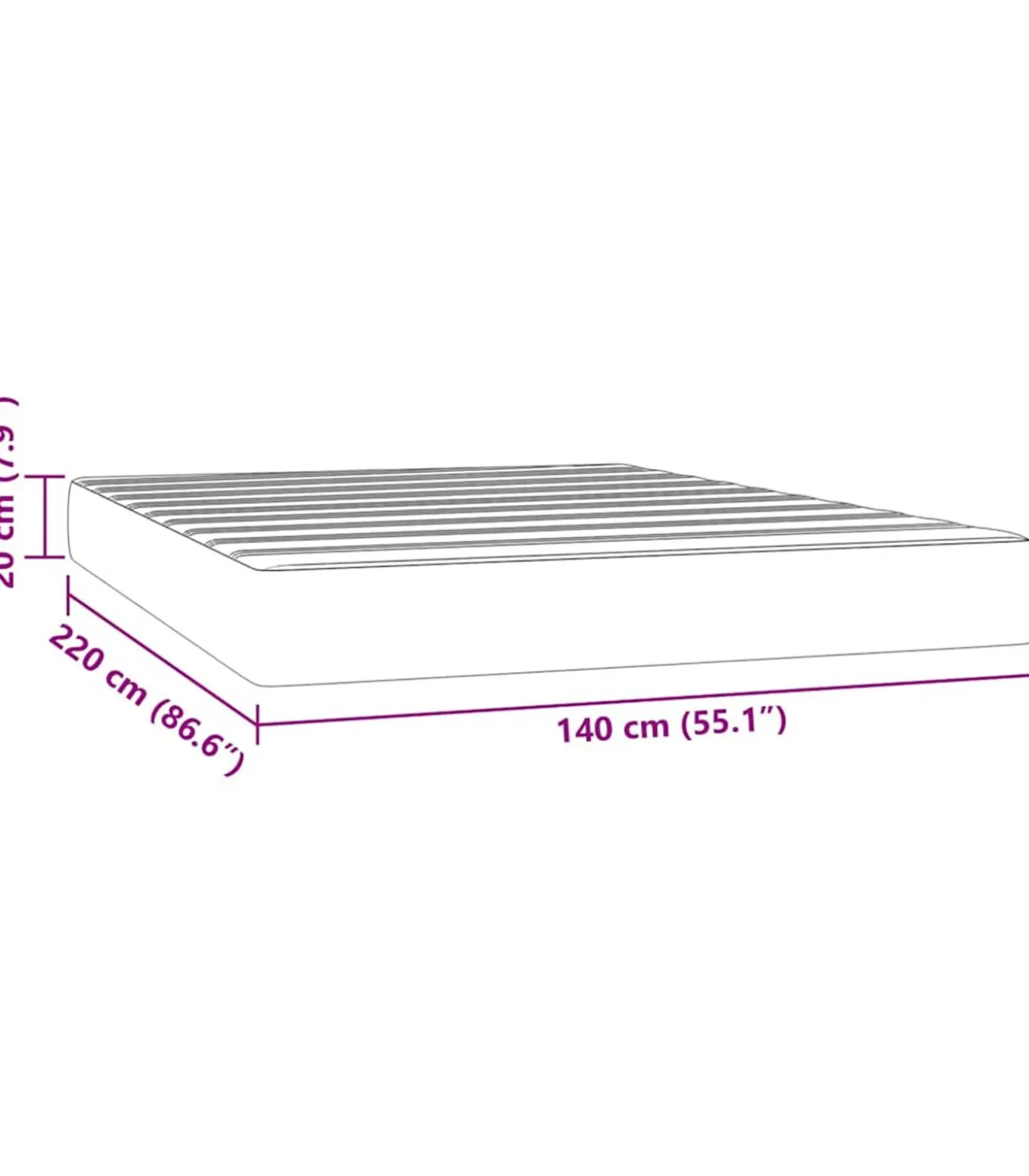 Pocketveringmatras 140x220x20 cm fluweel donkergroen