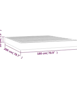 Pocketveringmatras 180x200x20 cm kunstleer cappuccinokleurig