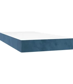 Pocketveringmatras 80x220x20 cm fluweel donkerblauw