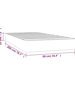 Pocketveringmatras 90x200x20 cm kunstleer grijs