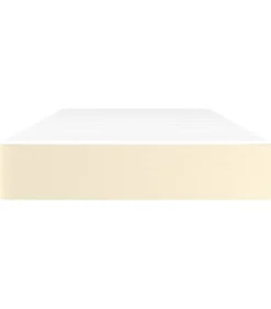 Pocketveringmatras 90x200x20 cm kunstleer crèmekleurig