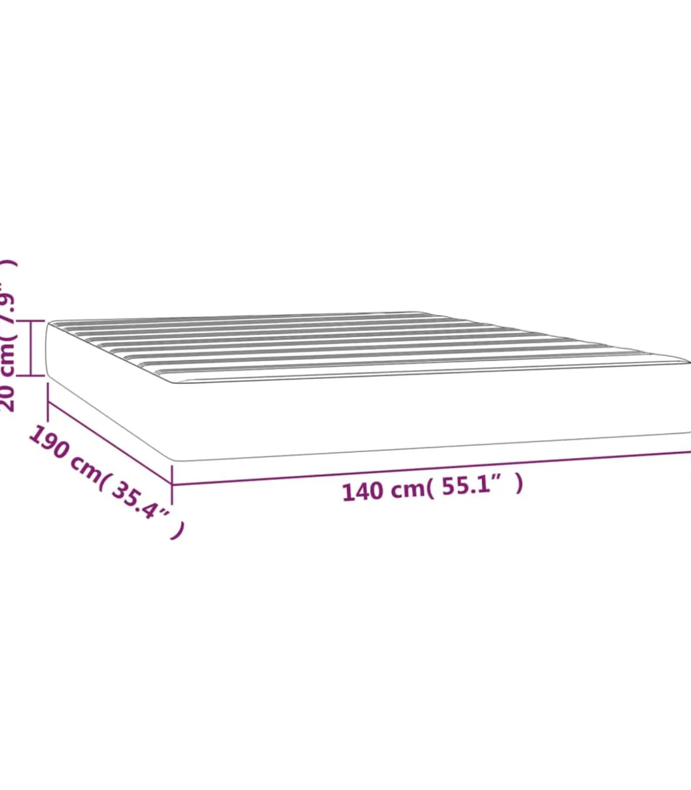 Pocketveringmatras 140x190x20 cm kunstleer zwart