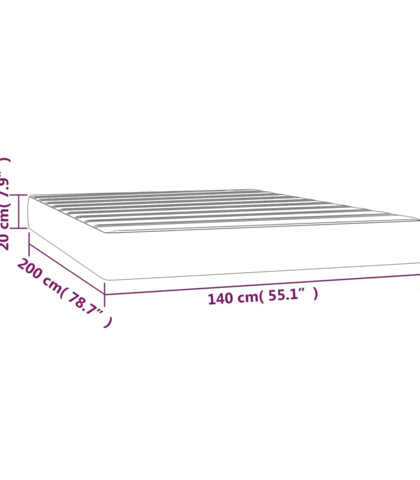 Pocketveringmatras 140x200x20 cm fluweel donkerblauw