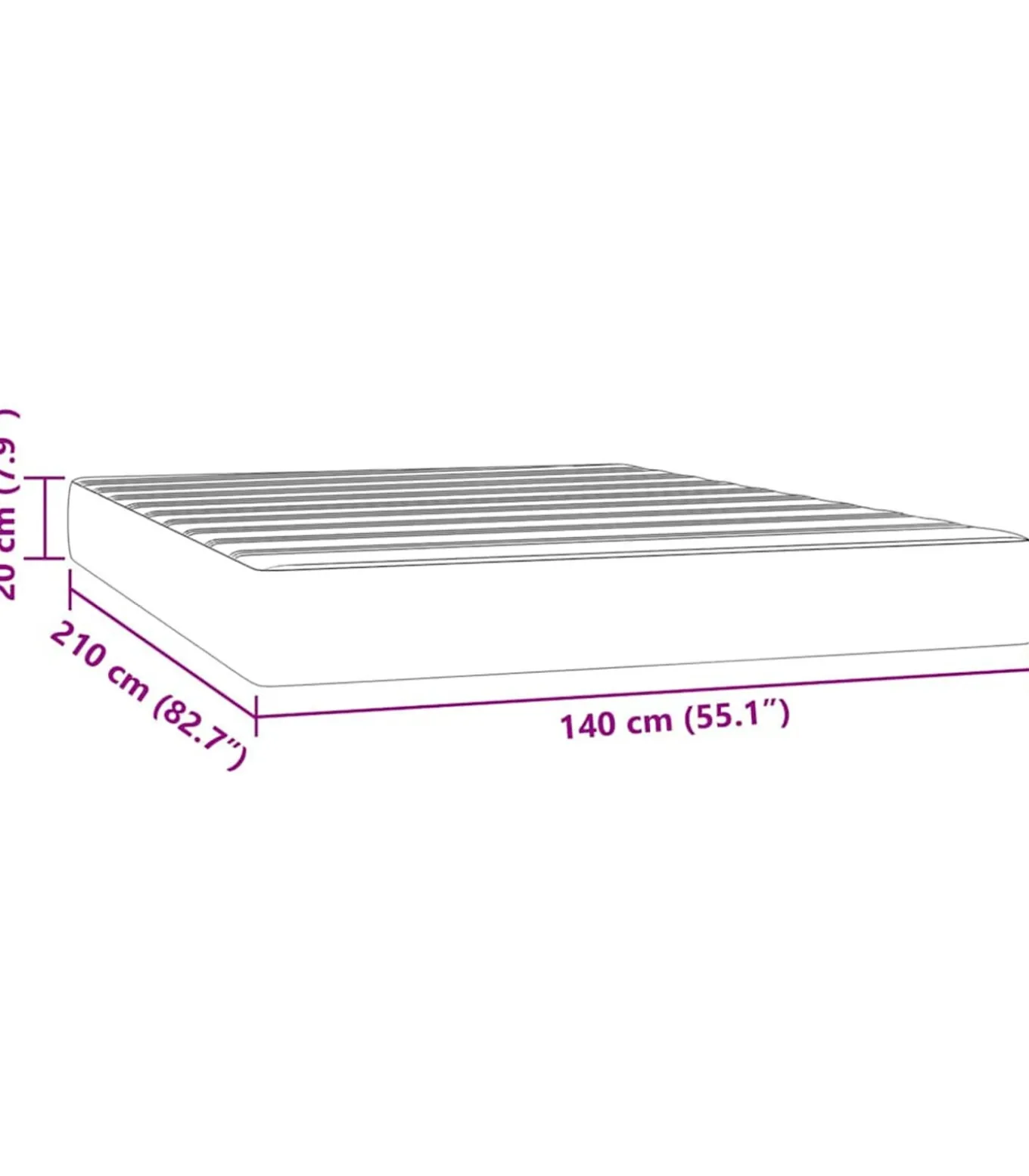 Pocketveringmatras 140x210x20 cm fluweel donkerblauw