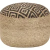 Poef handgemaakt 45x30 cm jute zwart