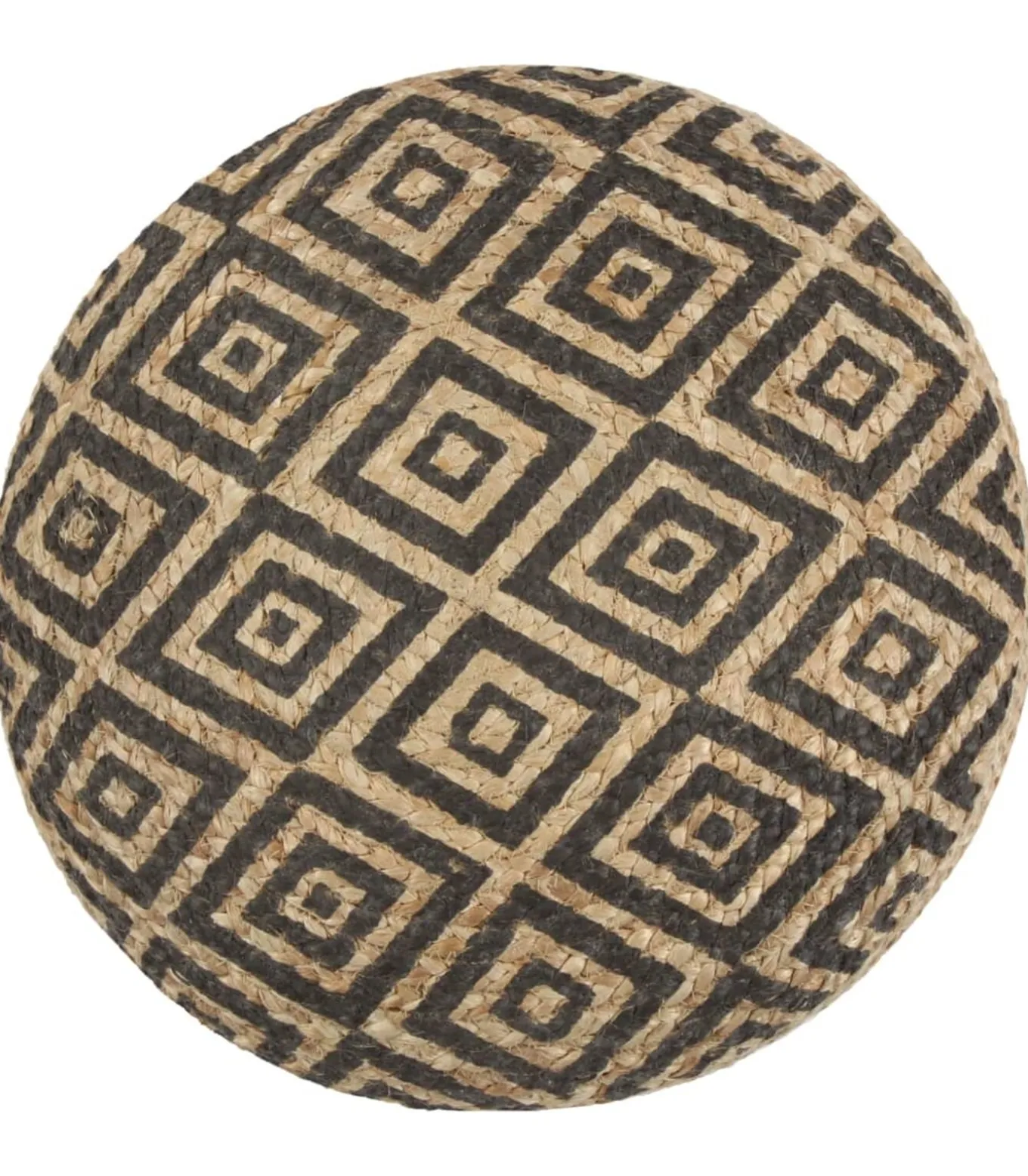 Poef handgemaakt 45x30 cm jute zwart