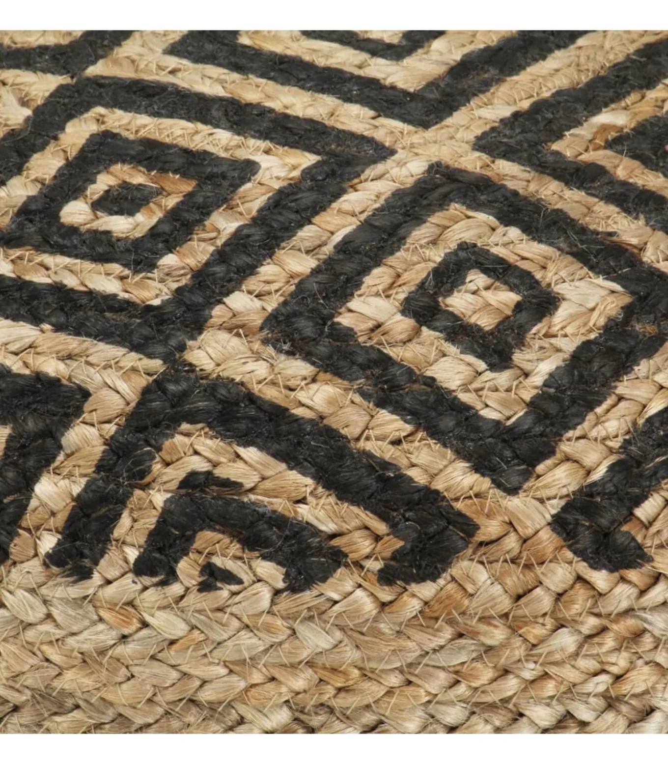 Poef handgemaakt 45x30 cm jute zwart
