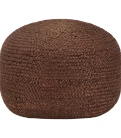 Poef handgemaakt 40x45 cm jute bruin