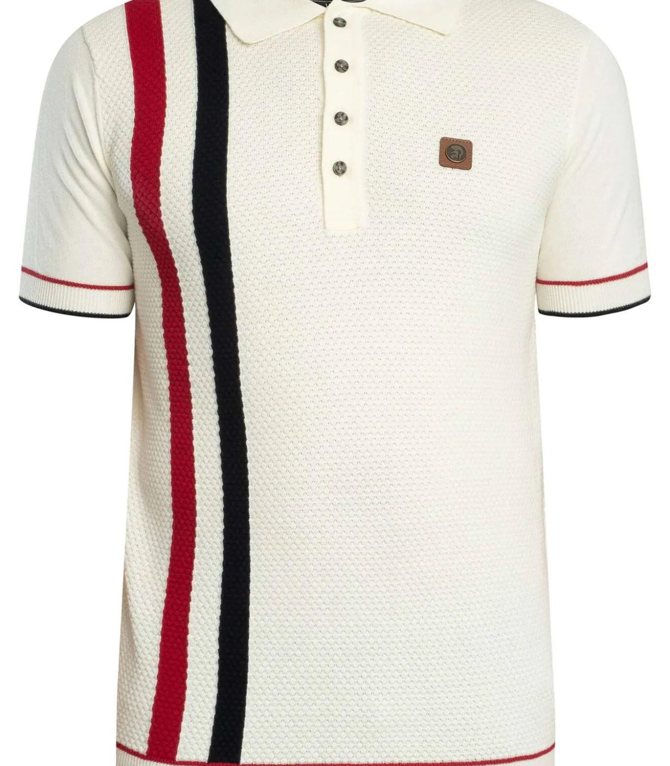 Poloshirt Met Gebreid Paneel