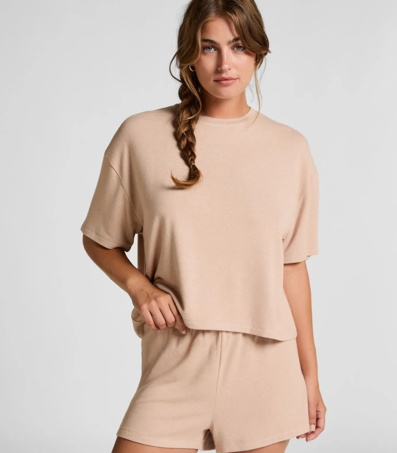 Pyjamashort van geborstelde jersey