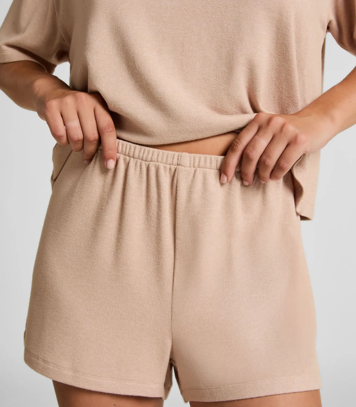 Pyjamashort van geborstelde jersey