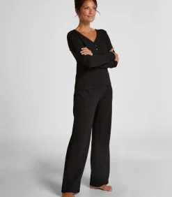 Pyjamatop met lange mouwen Henley