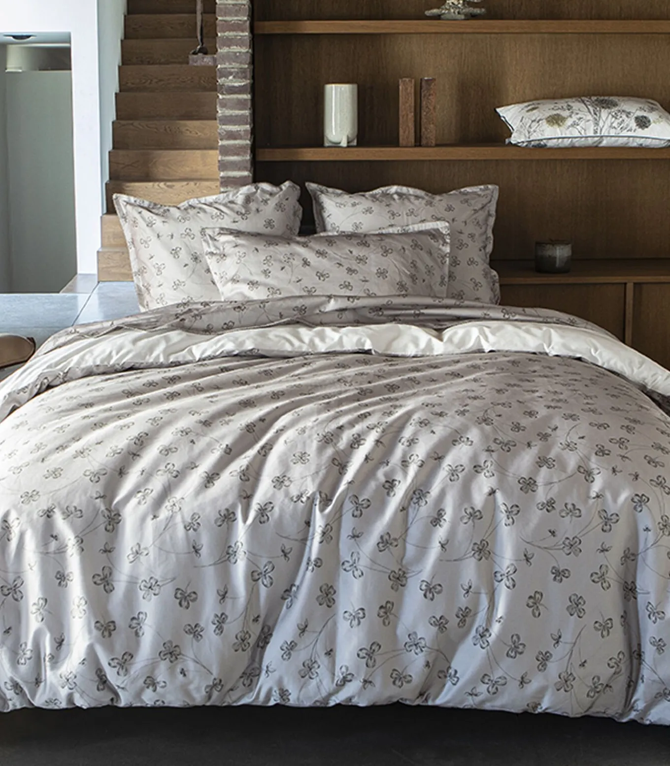 Quatre Feuilles - Laken in katoen satijn met print 270x300cm