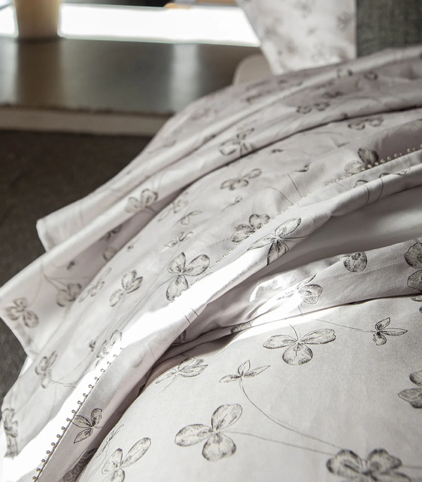 Quatre Feuilles - Laken in katoen satijn met print 270x300cm