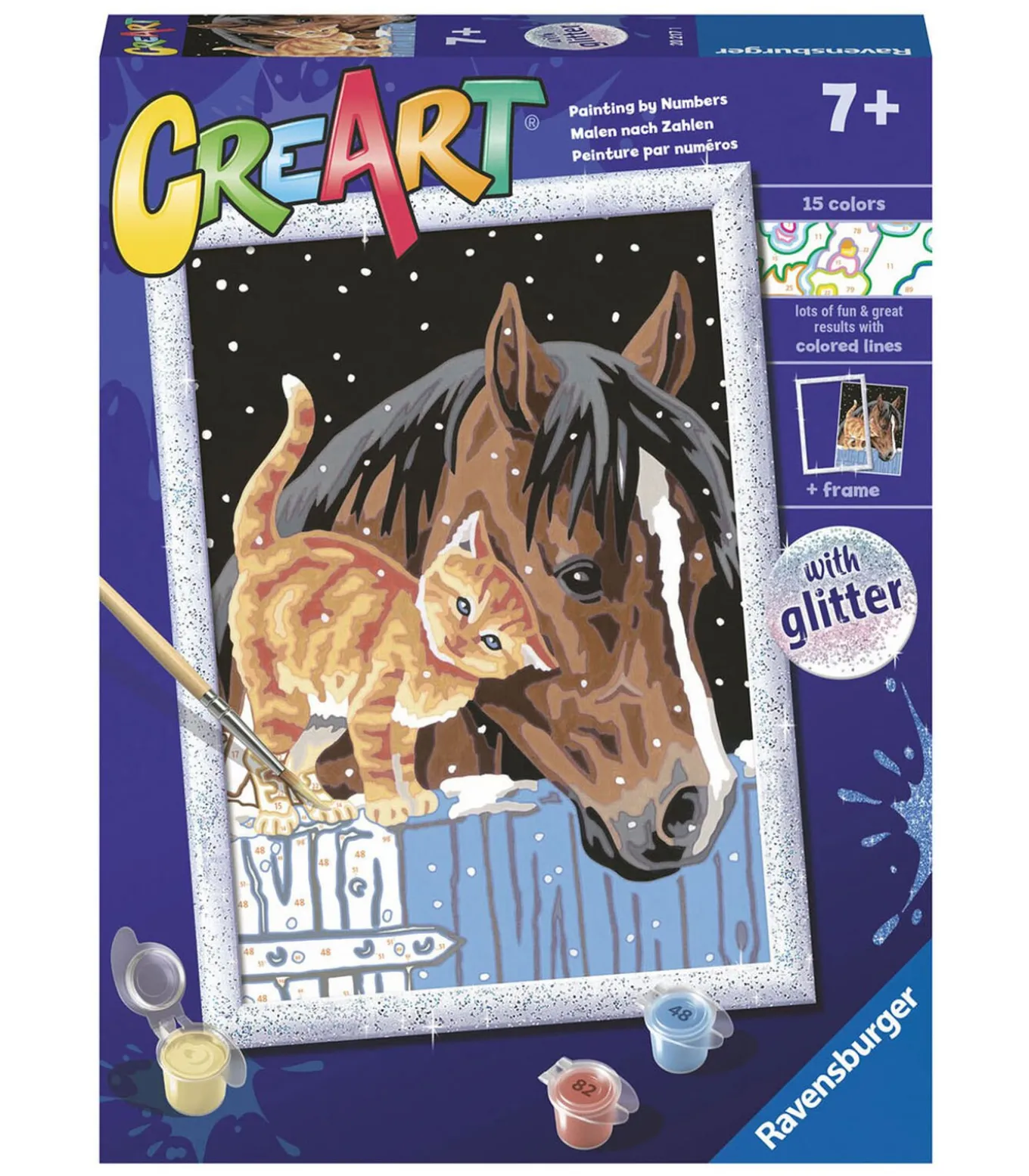 Ravensburger schilderen op nummer - CreArt Vrienden in de Stal dierenpakket