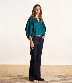 Raw bootcut jeans van organisch katoen