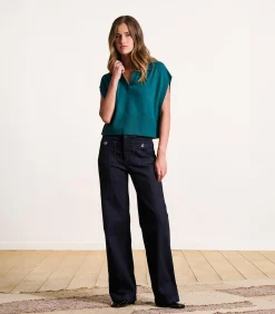 Rechte jeans met wijde pijpen van biologisch katoen