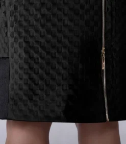 Rechte rok van structuurfluweel en imitatiepaardenhaar