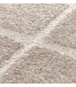 Rechthoekig hoogpolig vloerkleed shaggy stijl taupe 120 x 170 cm