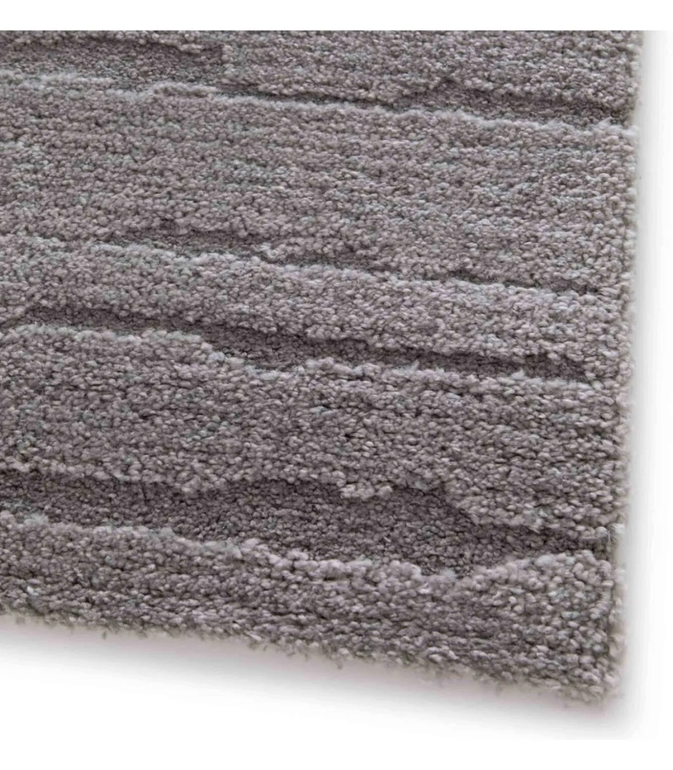 Rechthoekig laagpolig vloerkleed effen grijs patroon 160 x 230 cm