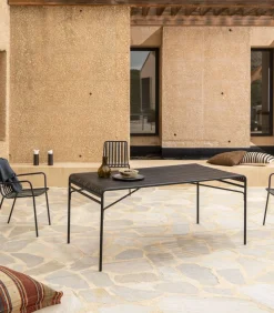 Rechthoekige metalen tuintafel 172 Gaby zwart