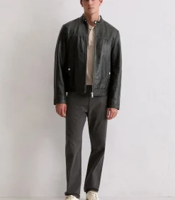 Regular leren jack in bikerstijl